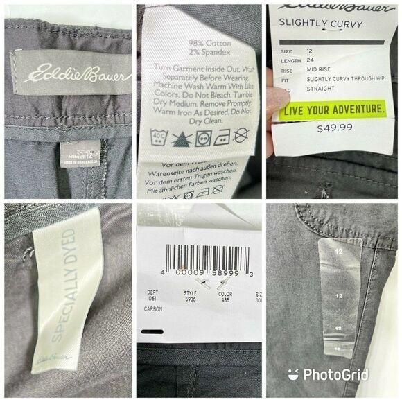 Eddie Bauer Womens 12 Desitrek Ripstop Pants Slightly Curvy Straight Pant Crop - Picture 11 of 12